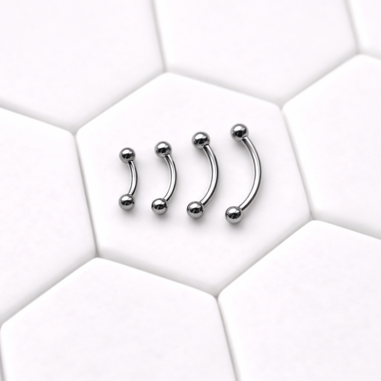 1.2mm Internally Threaded Curved Barbell (Various Lengths)
