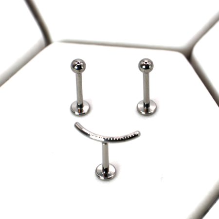 Smiley Face Triple set , Internal Thread 10mm Labrets,