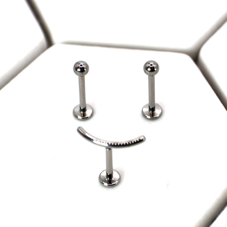 Smiley Face Triple set , Internal Thread 10mm Labrets,
