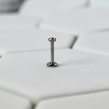 Labret 1.2, Titanium ASTM F-136, 8mm,Implant Grade, Gem 3mm/white