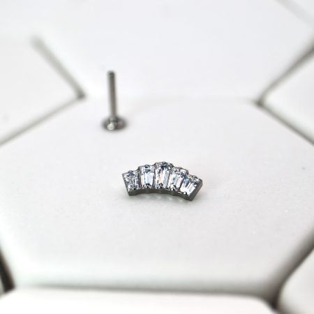 Baguette five stone WCZ attachment 0.9mm thread (Fits 1.2mm)