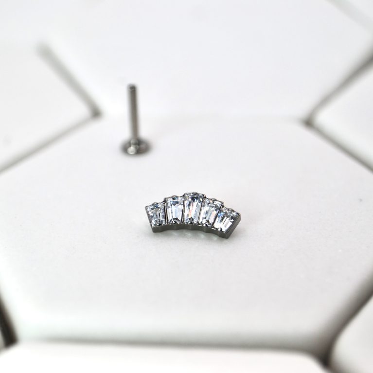 Baguette five stone WCZ attachment 0.9mm thread (Fits 1.2mm)