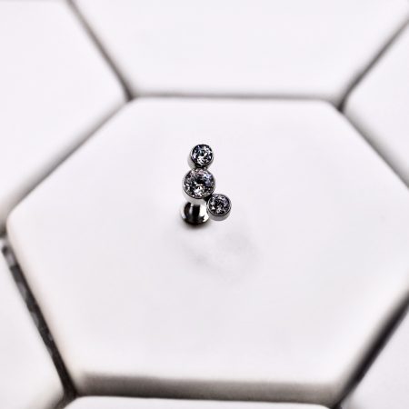 Three stone cluster titanium 1.2mm