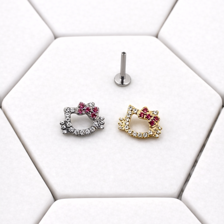 Hello Kitty with White and Pink CZ