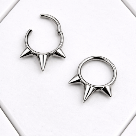 Triple Spiked Hinged Ring (Clicker)